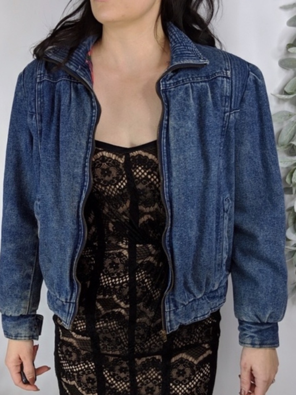 ♻️VINTAGE Resolute Bay denim quilted jacket 80s